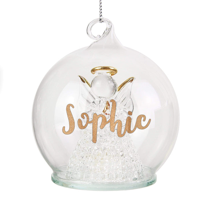 Personalised Memento Memorials Personalised Christmas LED Angel Bauble