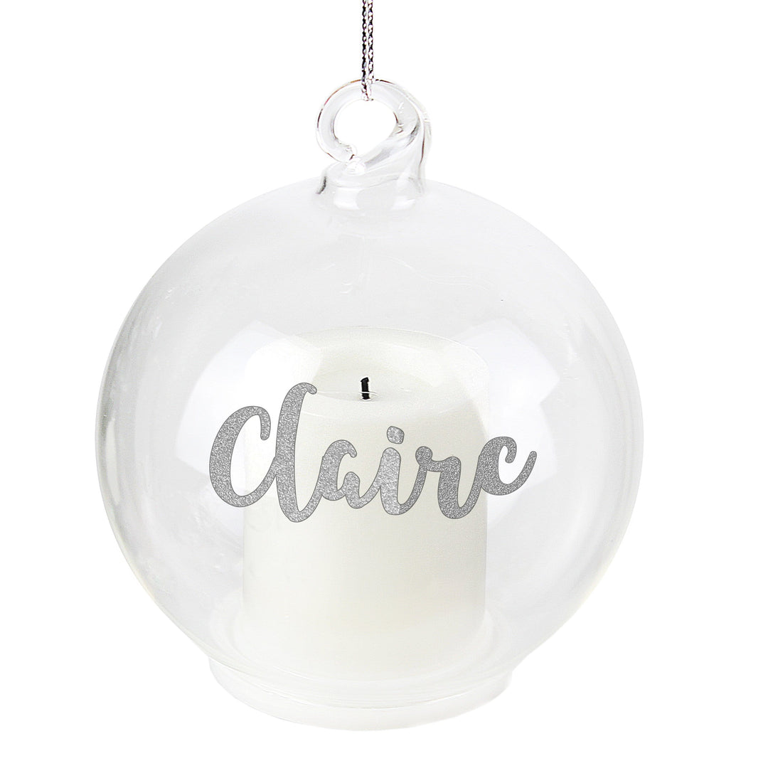 Personalised Memento LED Lights, Candles &amp; Decorations Personalised Christmas LED Candle Bauble