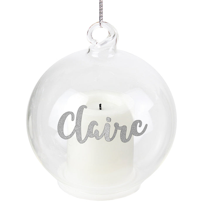 Personalised Memento LED Lights, Candles &amp; Decorations Personalised Christmas LED Candle Bauble