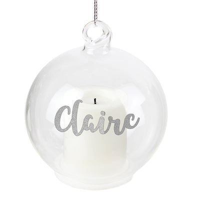 Personalised Memento LED Lights, Candles & Decorations Personalised Christmas LED Candle Bauble