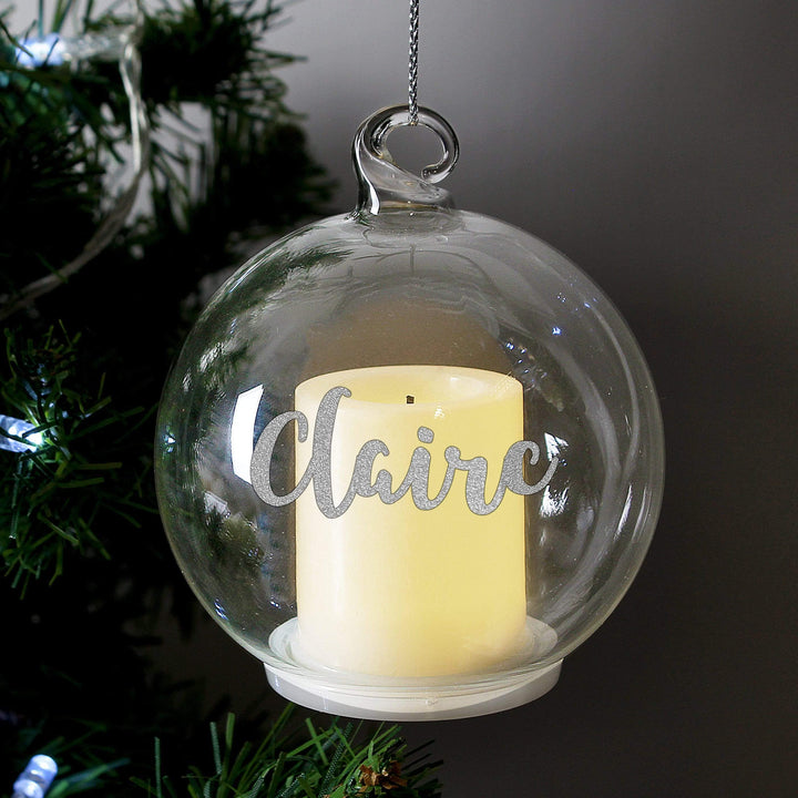 Personalised Memento LED Lights, Candles &amp; Decorations Personalised Christmas LED Candle Bauble