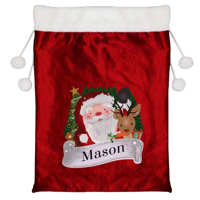 Personalised Memento Christmas Decorations Personalised Christmas Santa Red Sack