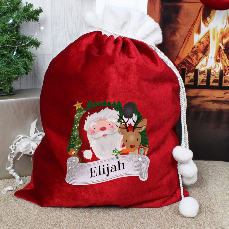 Personalised Memento Christmas Decorations Personalised Christmas Santa Red Sack