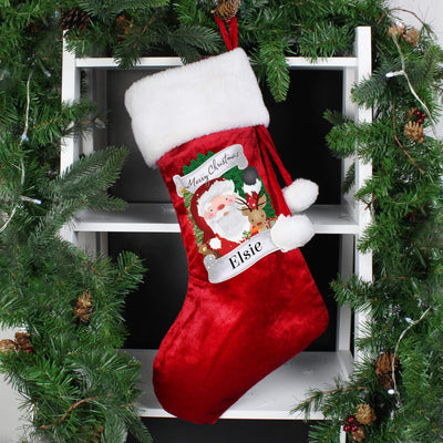 Personalised Memento Personalised Christmas Santa Red Stocking