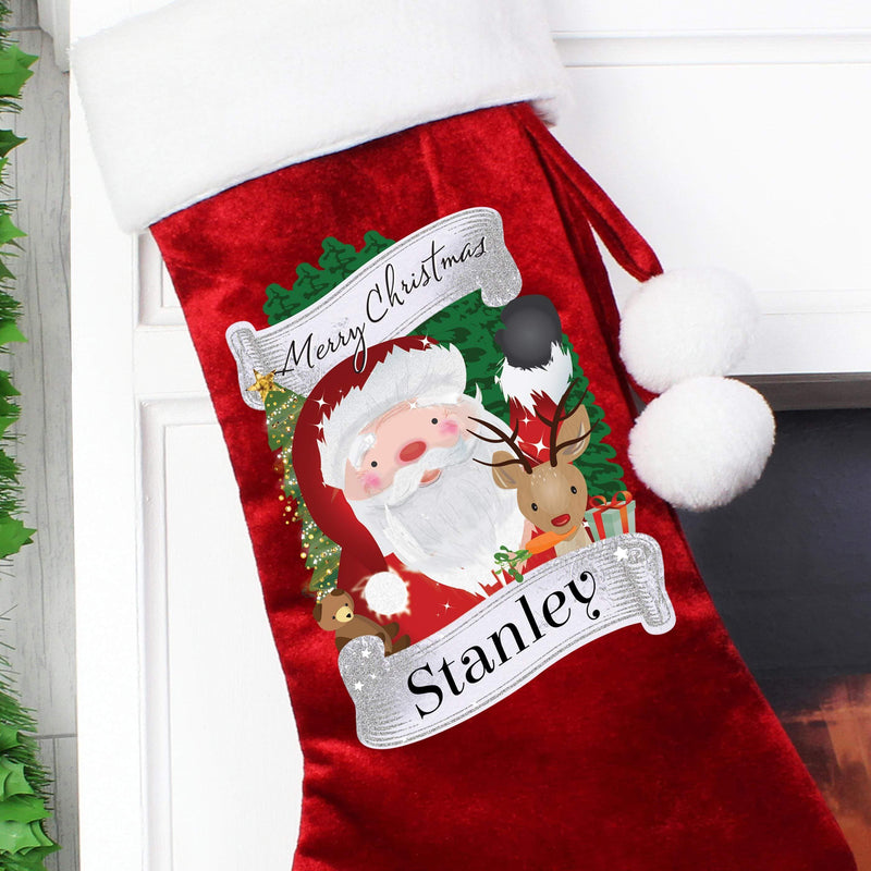 Personalised Memento Personalised Christmas Santa Red Stocking