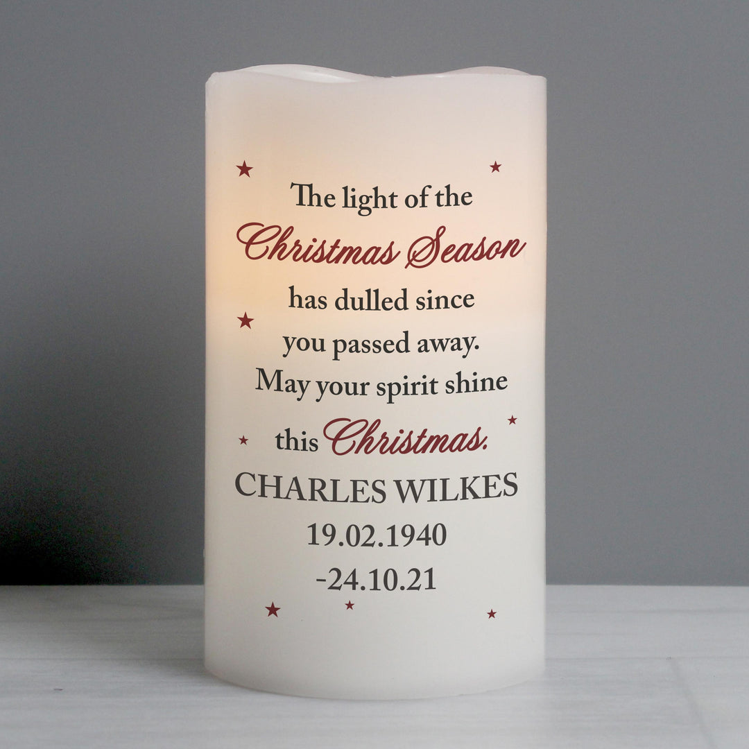 Personalised Memento Personalised Christmas Season Memorial LED Candle