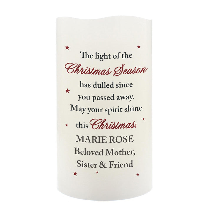 Personalised Memento Personalised Christmas Season Memorial LED Candle