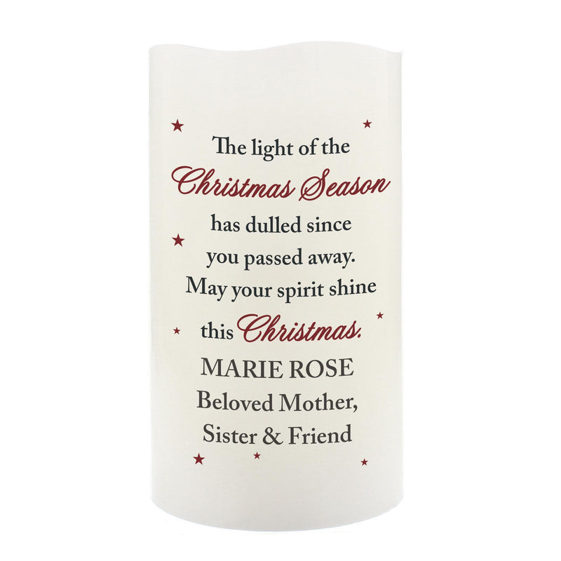 Personalised Memento Personalised Christmas Season Memorial LED Candle