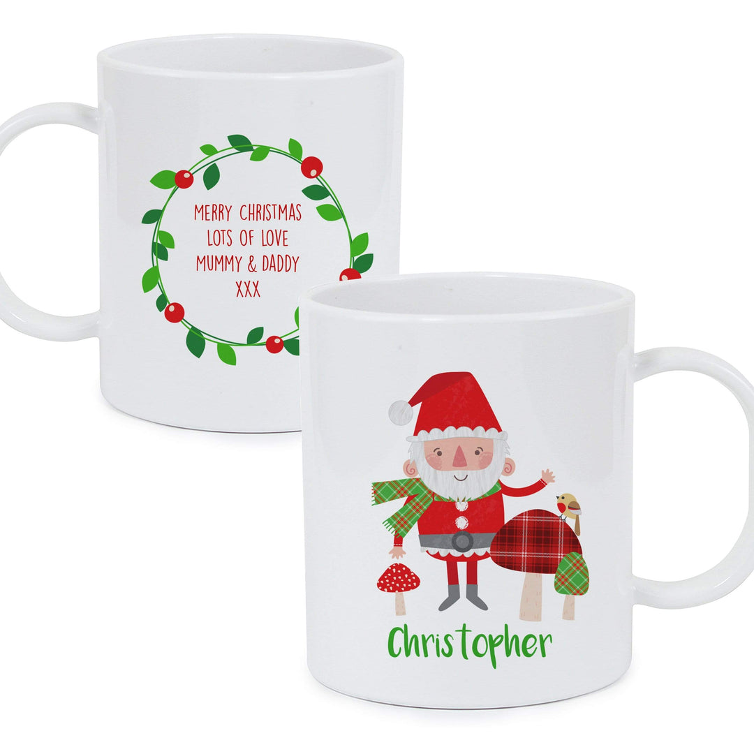 Personalised Memento Mealtime Essentials Personalised Christmas Toadstool Santa Plastic Mug