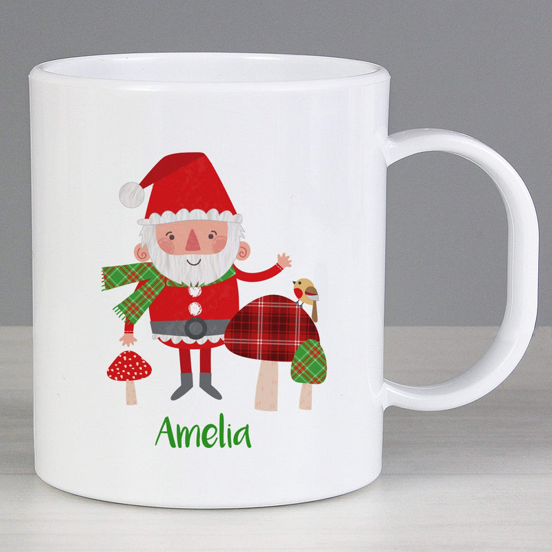 Personalised Memento Mealtime Essentials Personalised Christmas Toadstool Santa Plastic Mug