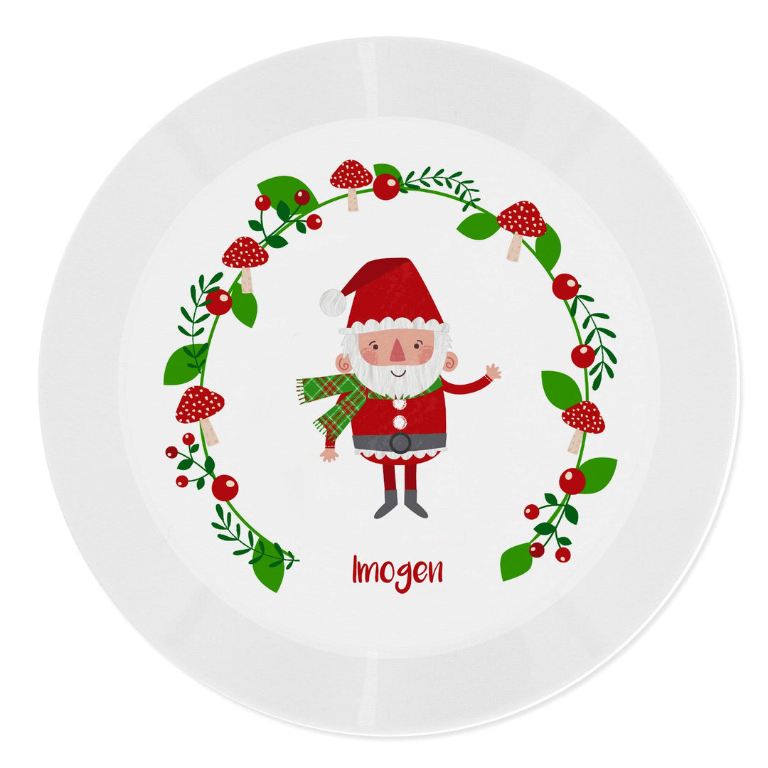 Personalised Memento Mealtime Essentials Personalised Christmas Toadstool Santa Plastic Plate