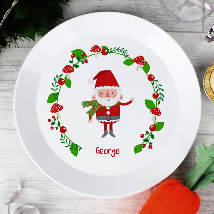 Personalised Memento Mealtime Essentials Personalised Christmas Toadstool Santa Plastic Plate