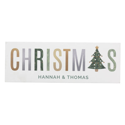 Personalised Memento Hanging Decorations & Signs Personalised Christmas Wooden Block Sign