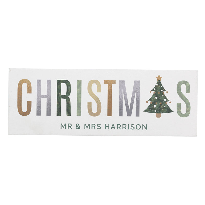 Personalised Memento Hanging Decorations & Signs Personalised Christmas Wooden Block Sign