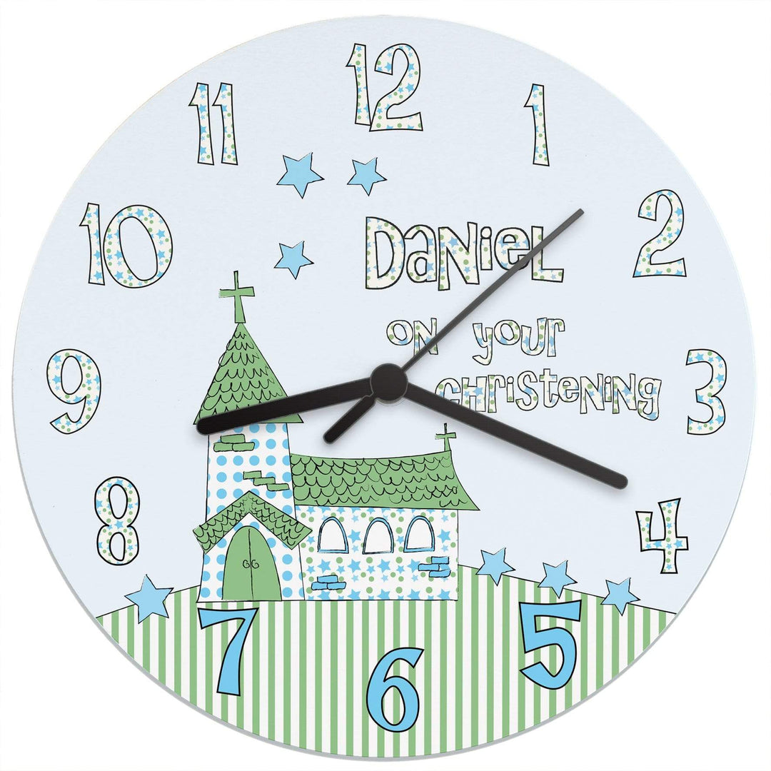 Personalised Memento Clocks &amp; Watches Personalised Church Boys Christening Clock