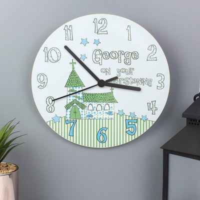 Personalised Memento Clocks & Watches Personalised Church Boys Christening Clock