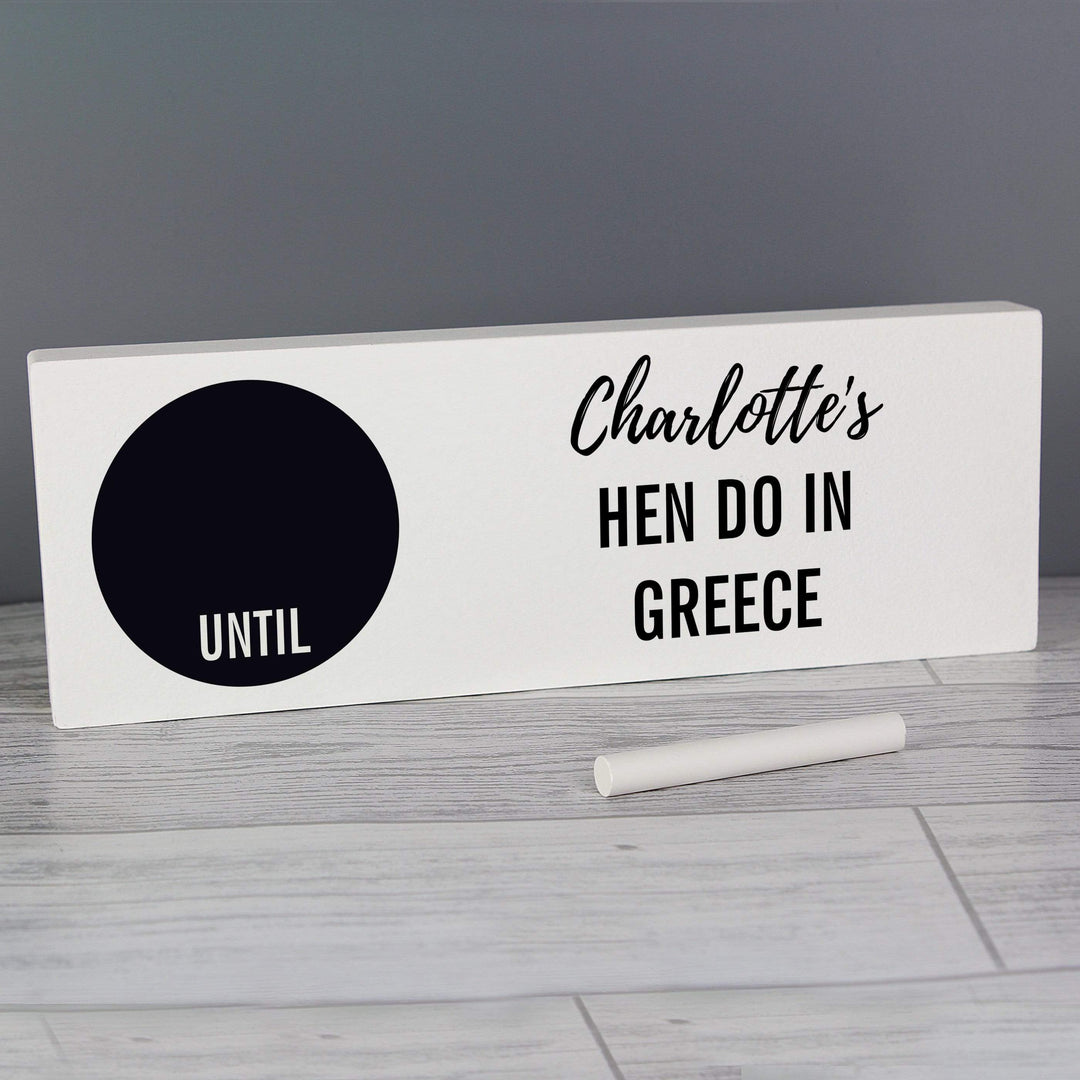 Personalised Memento Hanging Decorations &amp; Signs Personalised Classic Chalk Countdown Wooden Block Sign