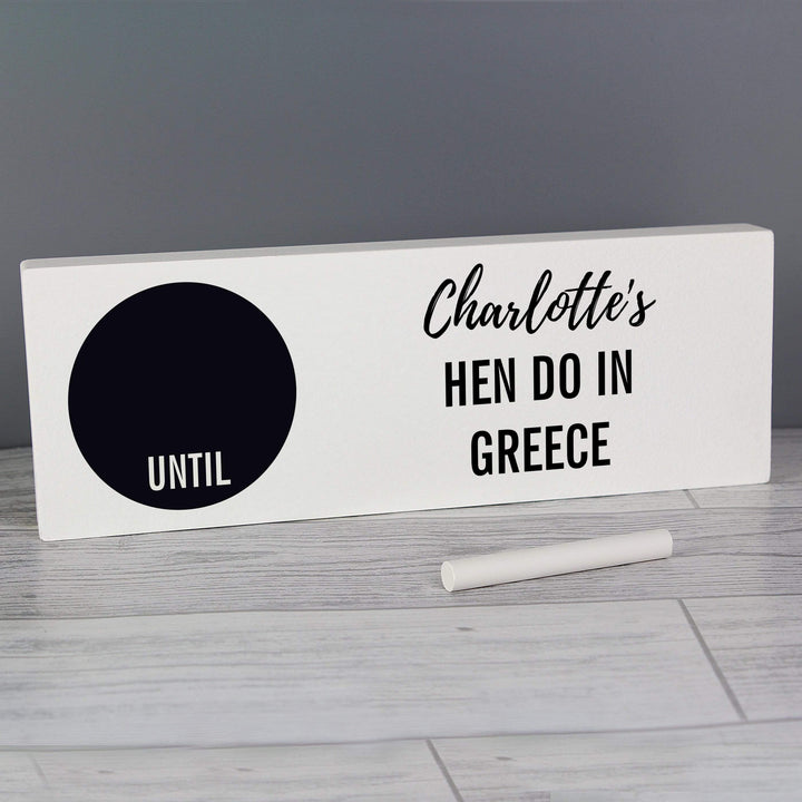 Personalised Memento Hanging Decorations &amp; Signs Personalised Classic Chalk Countdown Wooden Block Sign
