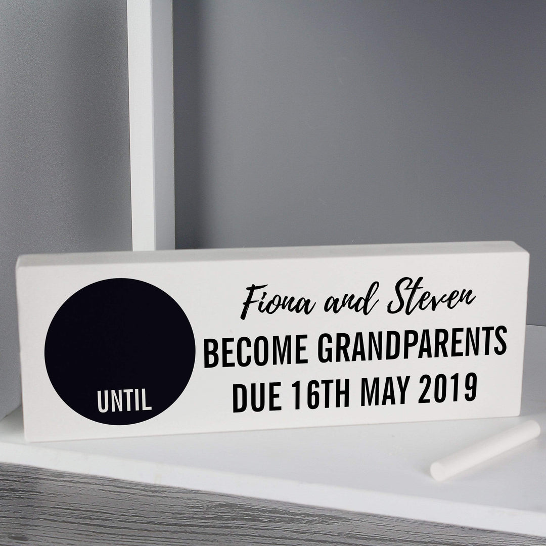 Personalised Memento Hanging Decorations &amp; Signs Personalised Classic Chalk Countdown Wooden Block Sign