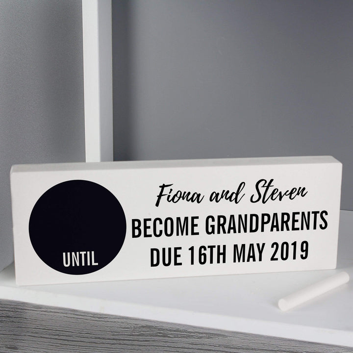 Personalised Memento Hanging Decorations &amp; Signs Personalised Classic Chalk Countdown Wooden Block Sign