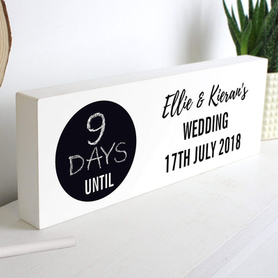 Personalised Memento Hanging Decorations & Signs Personalised Classic Chalk Countdown Wooden Block Sign