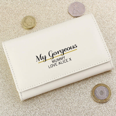 Personalised Memento Leather Personalised Classic Cream Leather Purse