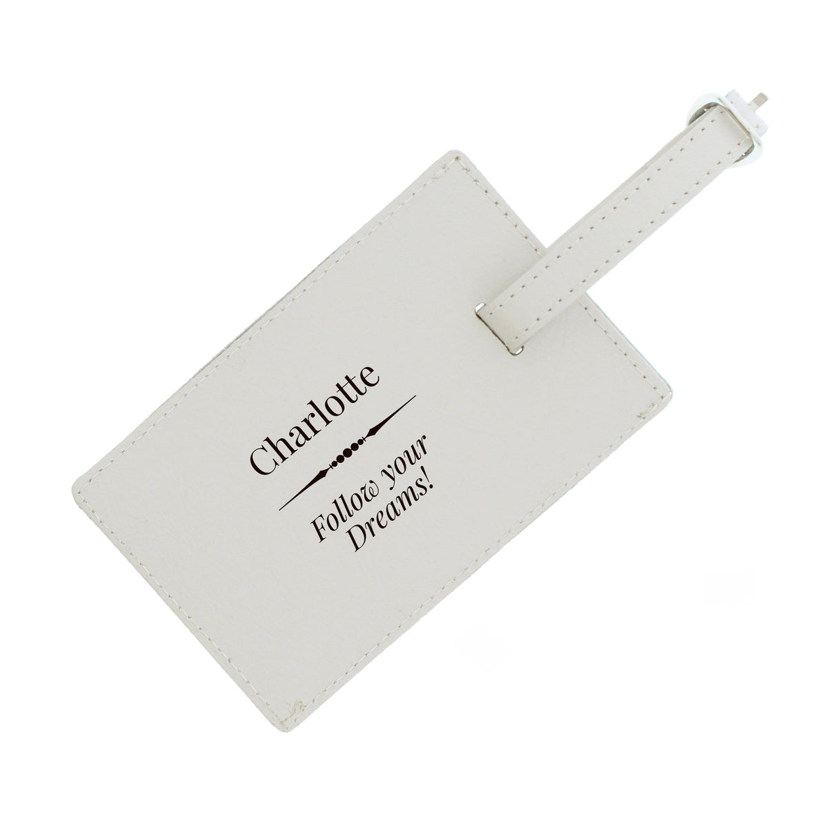 Personalised Memento Leather Personalised Classic Cream Luggage Tag