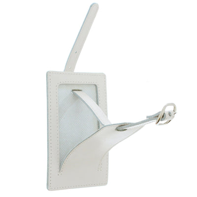 Personalised Memento Leather Personalised Classic Cream Luggage Tag