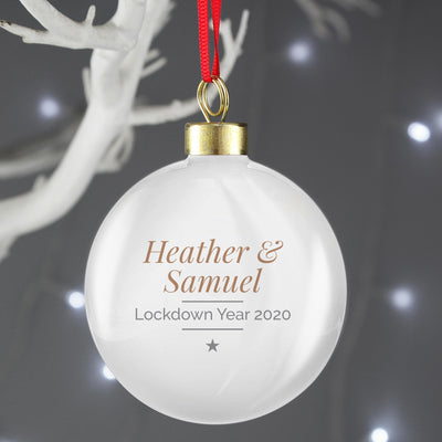 Personalised Memento Personalised Classic Gold Star Christmas Bauble
