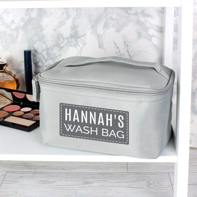 Personalised Memento Textiles Personalised Classic Grey Vanity Bag