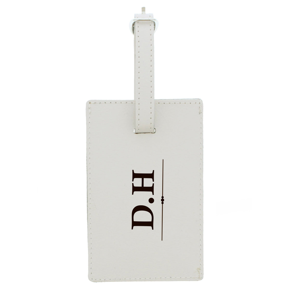 Personalised Memento Leather Personalised Classic Initials Cream Luggage Tag