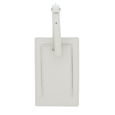 Personalised Memento Leather Personalised Classic Initials Cream Luggage Tag