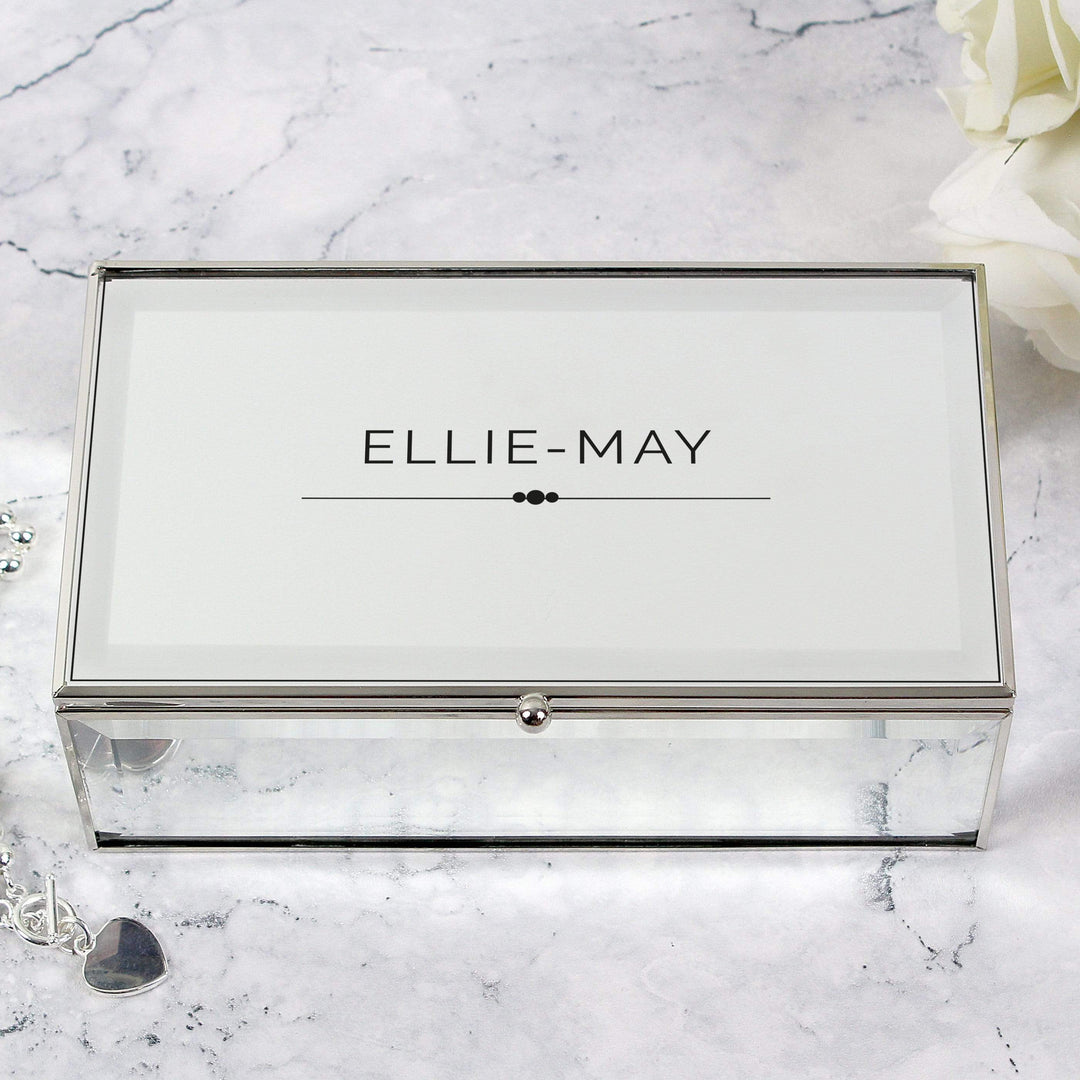 Personalised Memento Trinket, Jewellery &amp; Keepsake Boxes Personalised Classic Mirrored Jewellery Box