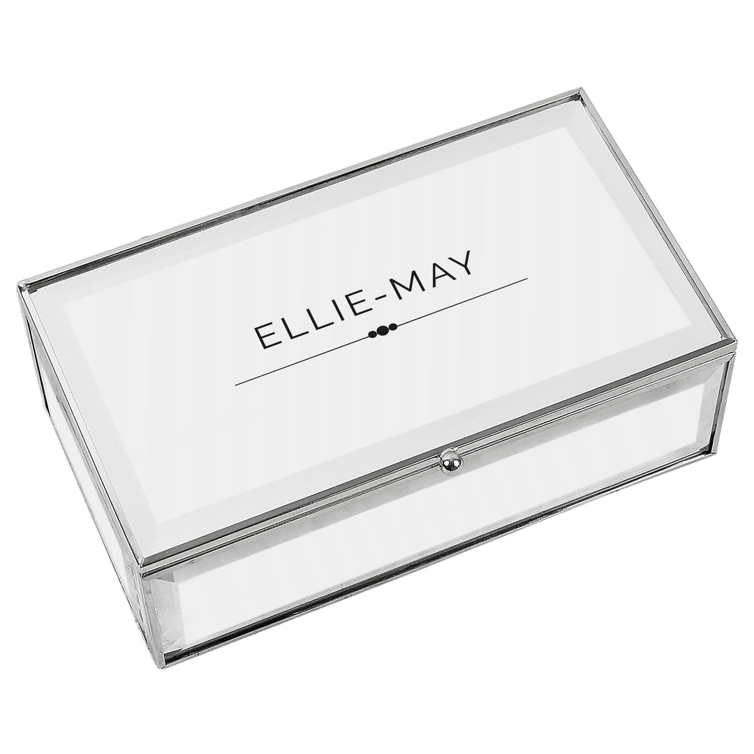 Personalised Memento Trinket, Jewellery &amp; Keepsake Boxes Personalised Classic Mirrored Jewellery Box