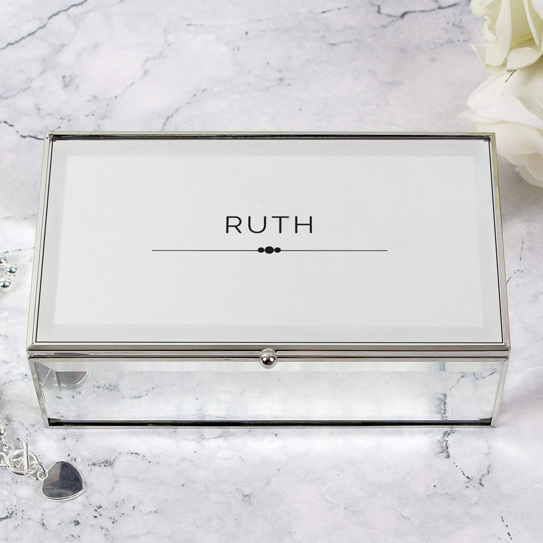 Personalised Memento Trinket, Jewellery &amp; Keepsake Boxes Personalised Classic Mirrored Jewellery Box