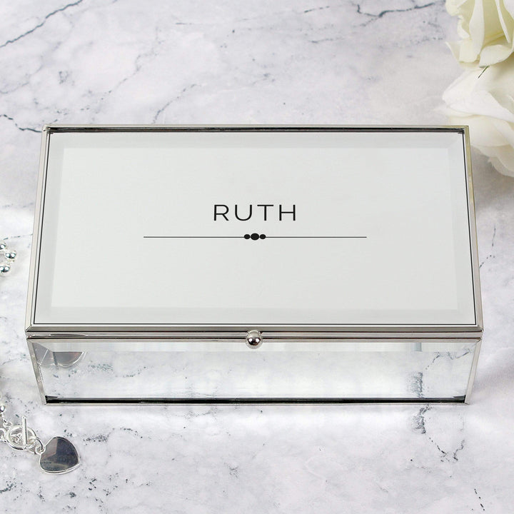 Personalised Memento Trinket, Jewellery &amp; Keepsake Boxes Personalised Classic Mirrored Jewellery Box