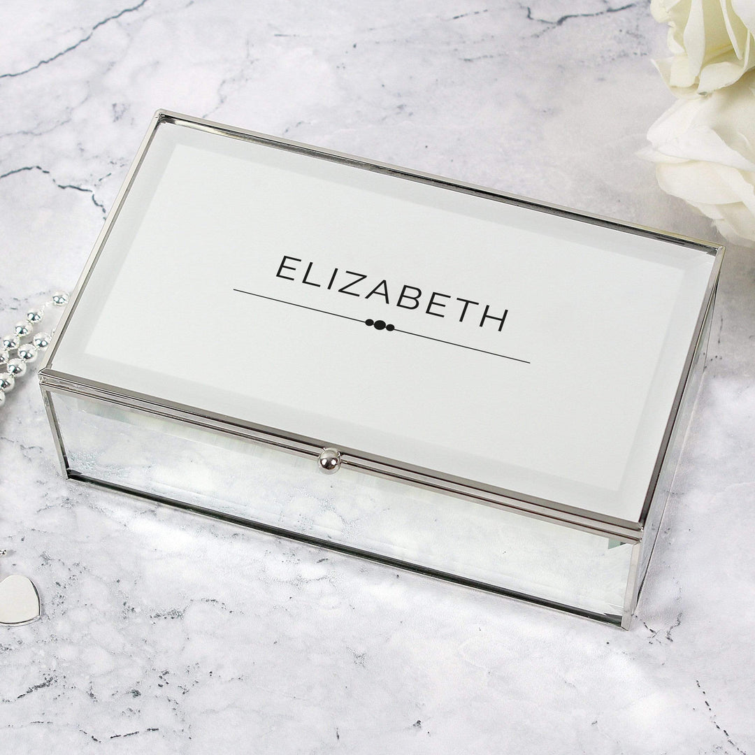 Personalised Memento Trinket, Jewellery &amp; Keepsake Boxes Personalised Classic Mirrored Jewellery Box