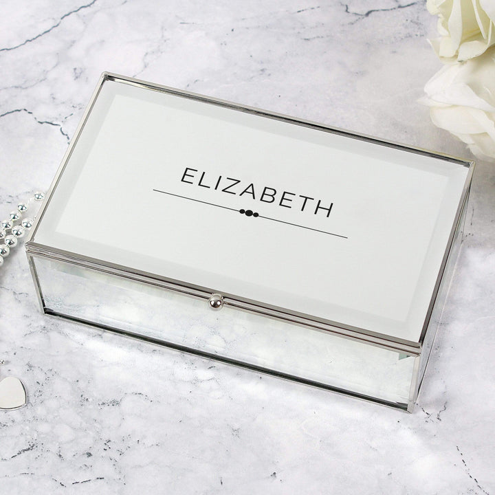 Personalised Memento Trinket, Jewellery &amp; Keepsake Boxes Personalised Classic Mirrored Jewellery Box