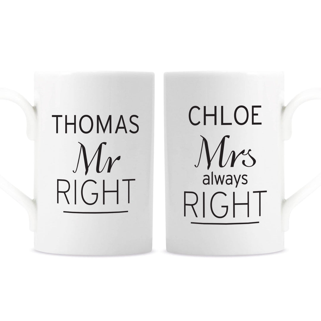 Personalised Memento Mugs Personalised Classic Mr Right/Mrs Always Right Mug Set
