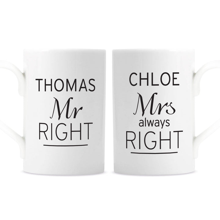 Personalised Memento Mugs Personalised Classic Mr Right/Mrs Always Right Mug Set