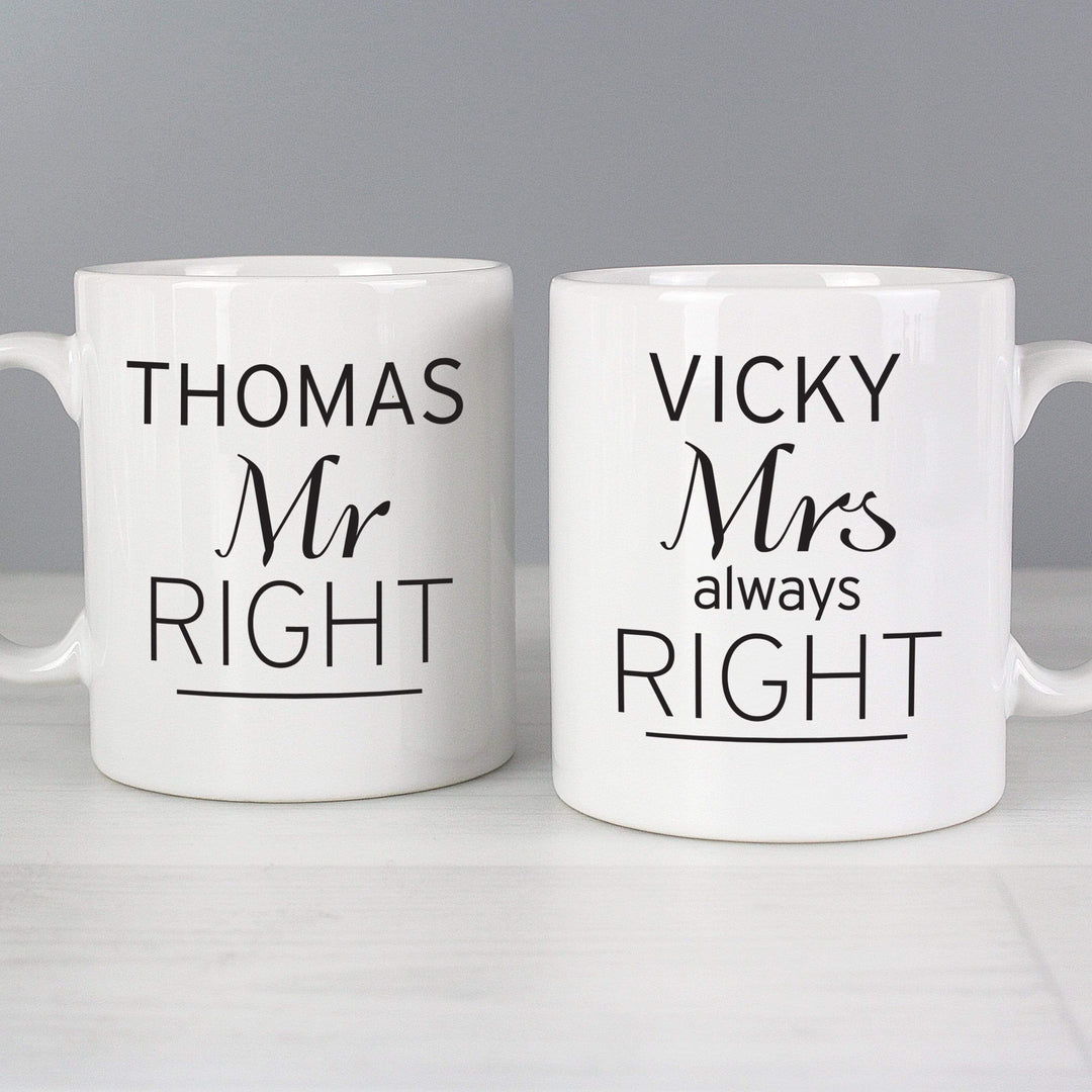 Personalised Memento Mugs Personalised Classic Mr Right/Mrs Always Right Mug Set