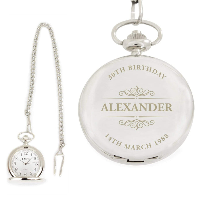 Personalised Memento Clocks &amp; Watches Personalised Classic Pocket Fob Watch
