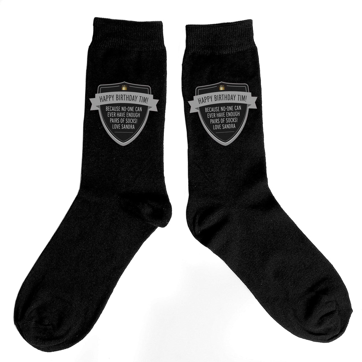 Personalised Memento Clothing Personalised Classic Shield Men's Socks