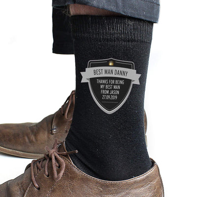 Personalised Memento Clothing Personalised Classic Shield Men's Socks