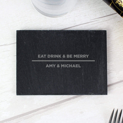 Personalised Memento Kitchen, Baking & Dining Gifts Personalised Classic Single Slate Coaster