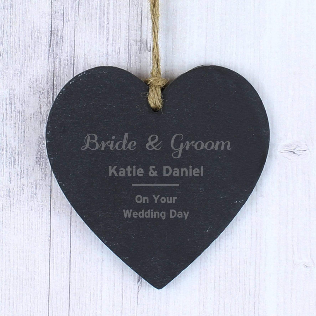 Personalised Memento Slate Personalised Classic Slate Heart Decoration