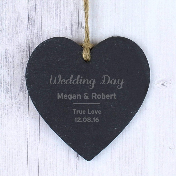 Personalised Memento Slate Personalised Classic Slate Heart Decoration