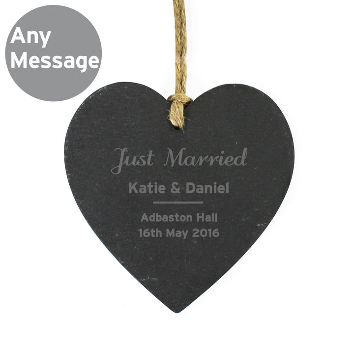 Personalised Memento Slate Personalised Classic Slate Heart Decoration