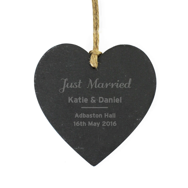 Personalised Memento Slate Personalised Classic Slate Heart Decoration