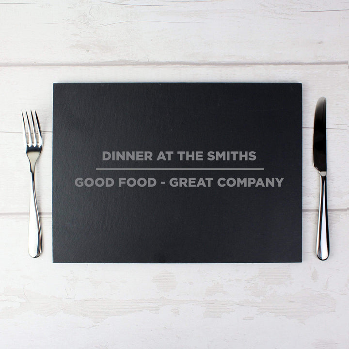 Personalised Memento Kitchen, Baking &amp; Dining Gifts Personalised Classic Slate Rectangle Placemat